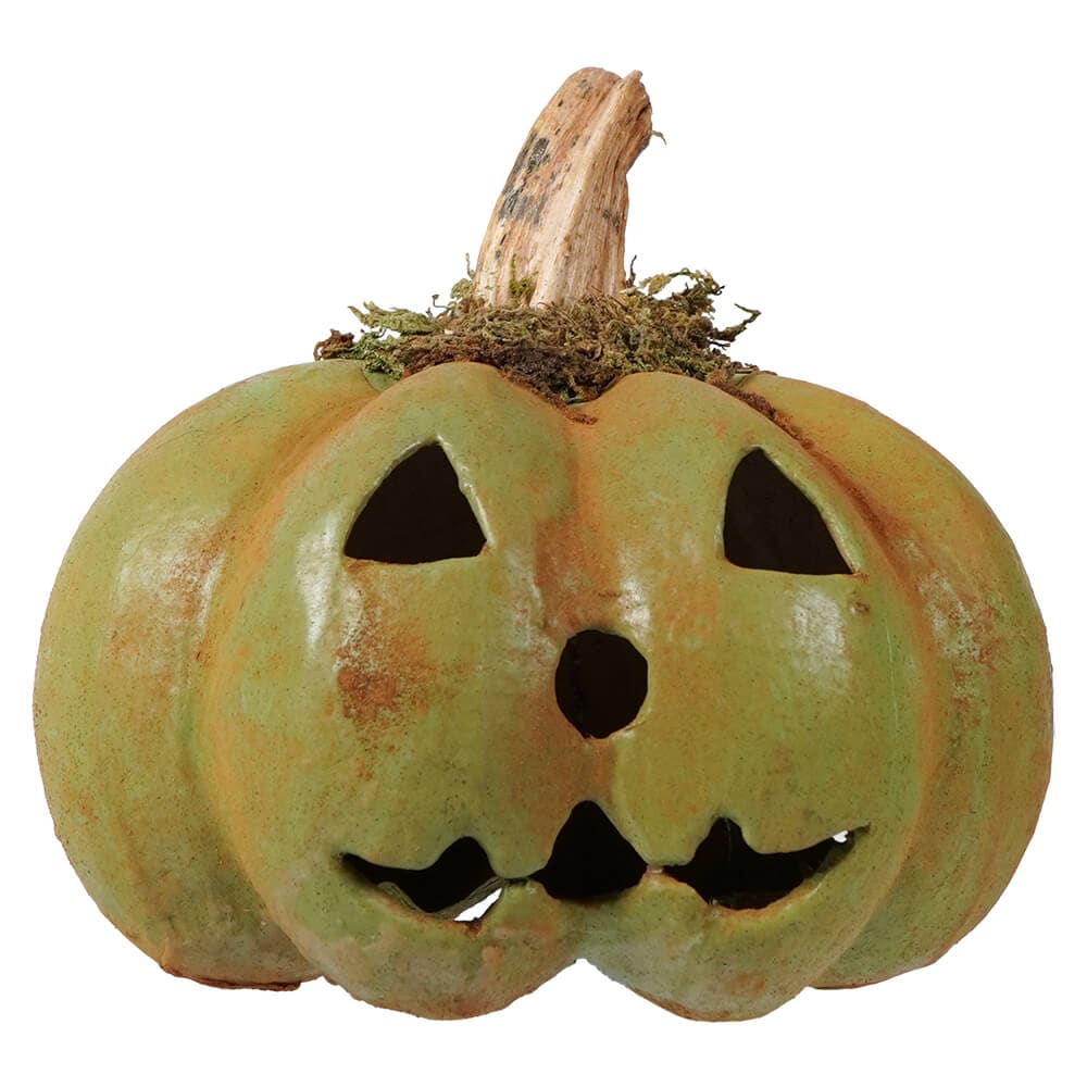 Classic Green Pumpkin Jack-O'-Lantern