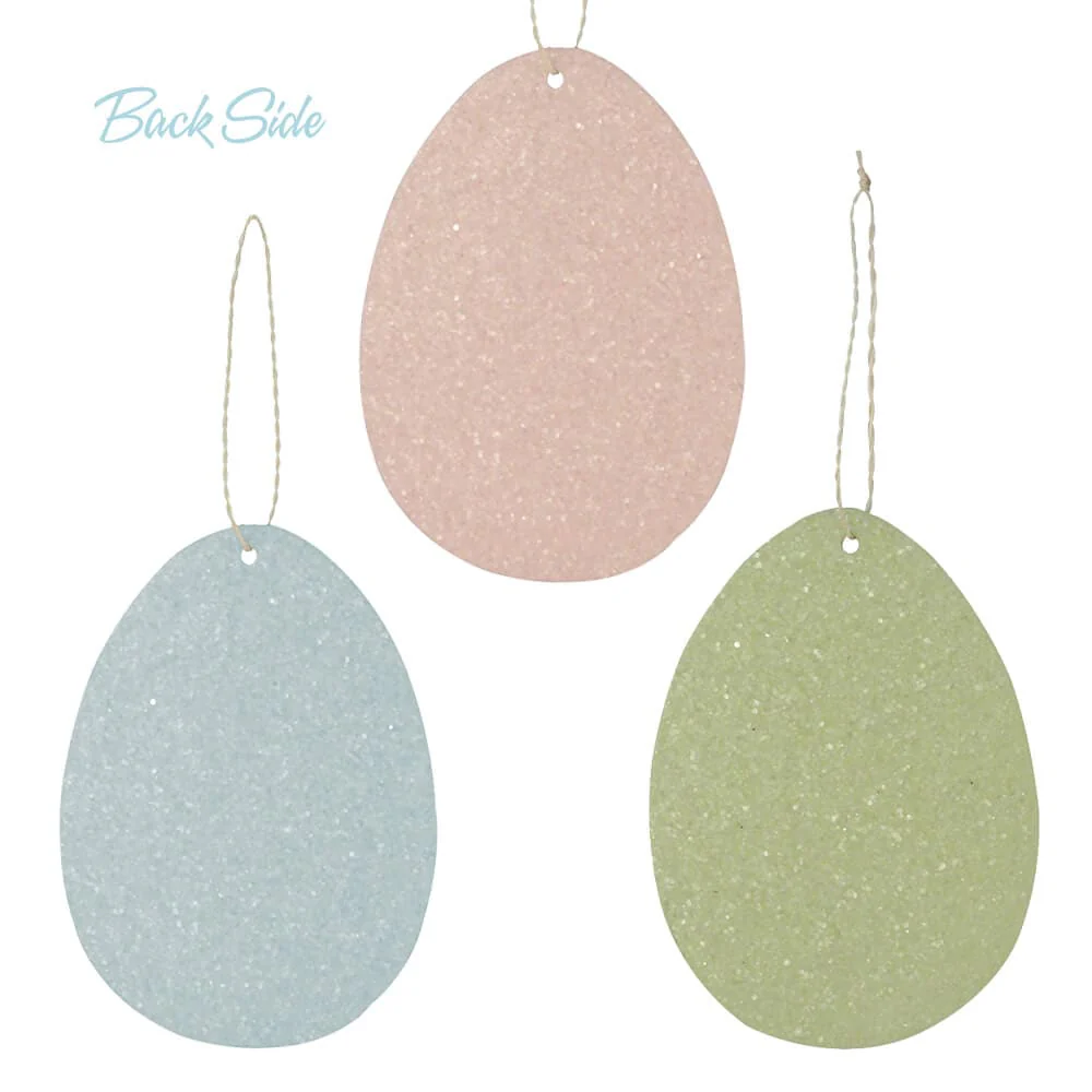 Confetti Pressed Paper Egg Ornaments Set/3 - Image 2