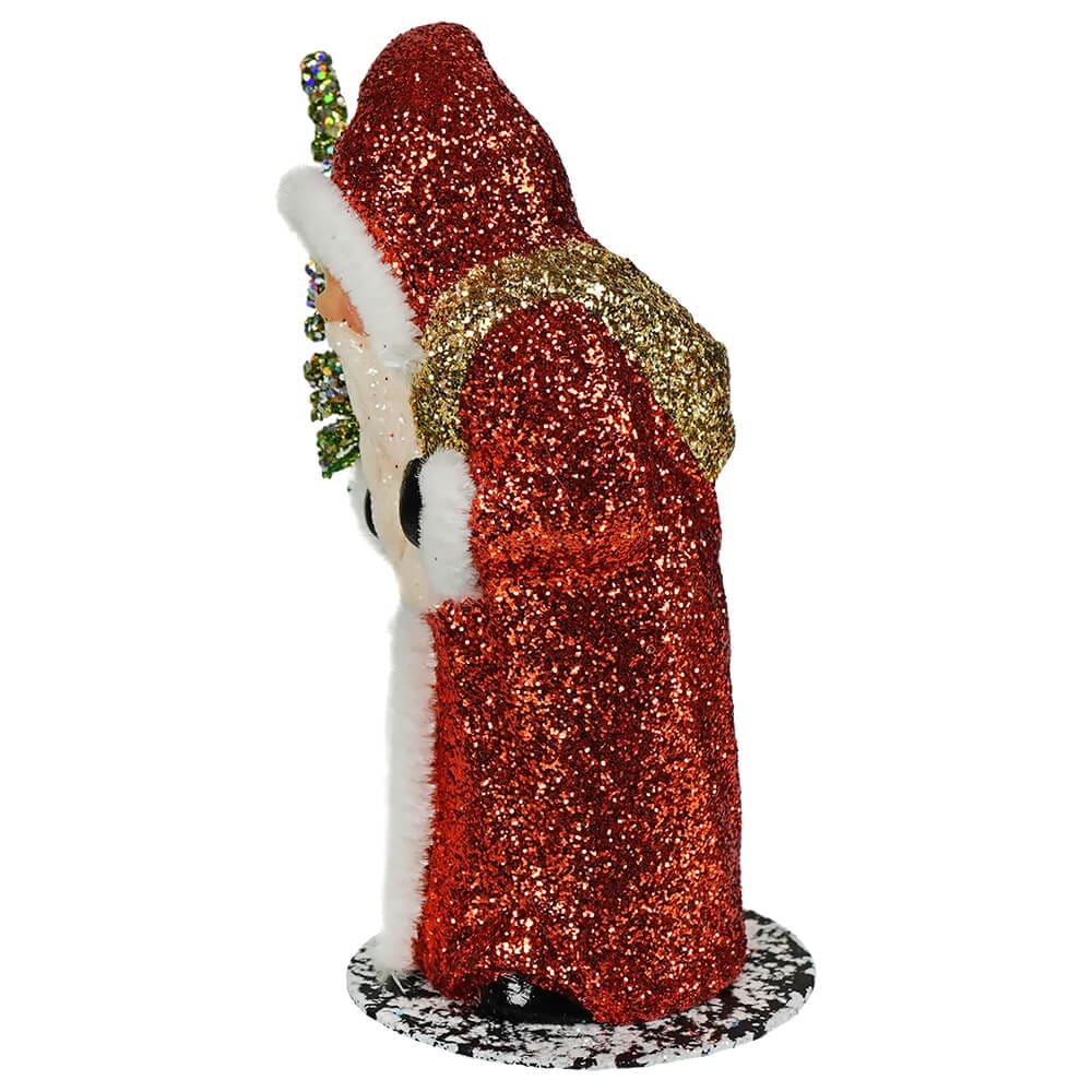 Ino Schaller Copper Glittered Santa Holding Gold Sack - Image 2