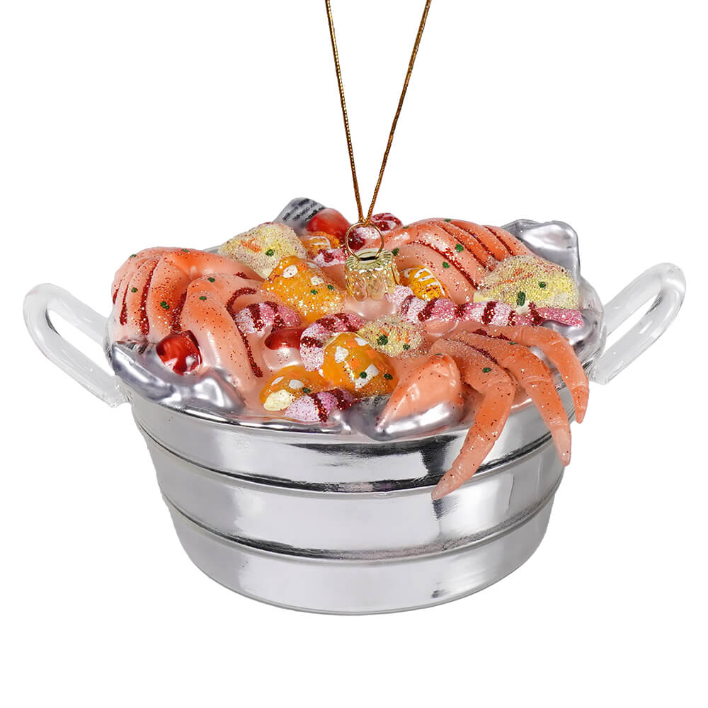 Crab Boil Glass Ornament