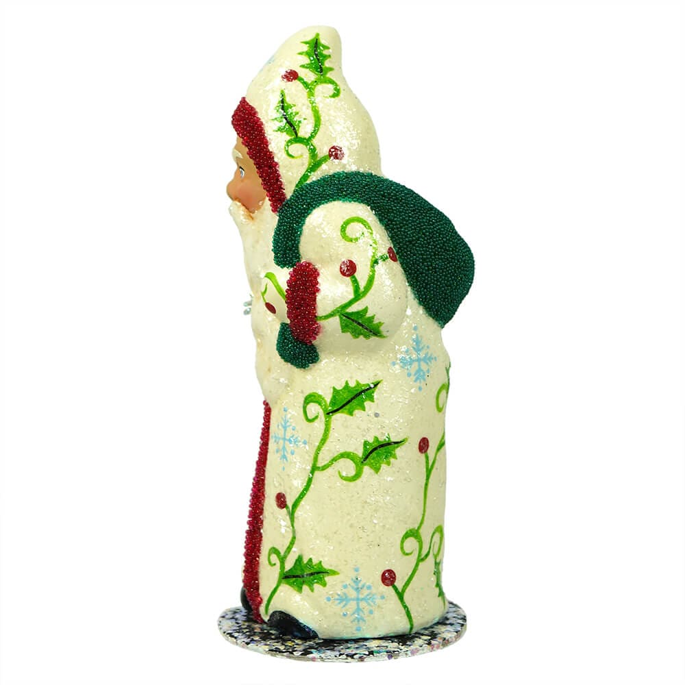 Cream Coat Santa Holding Tree - Image 2