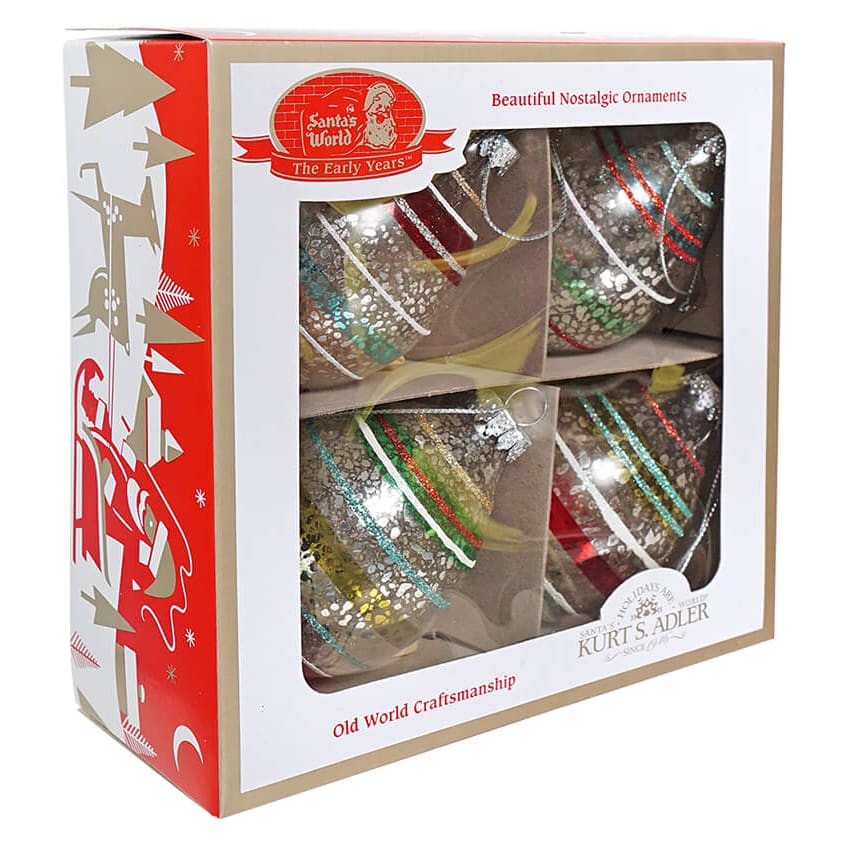 Early Years Glass Reflector Drop Boxed Ornaments Set/4 - Image 2