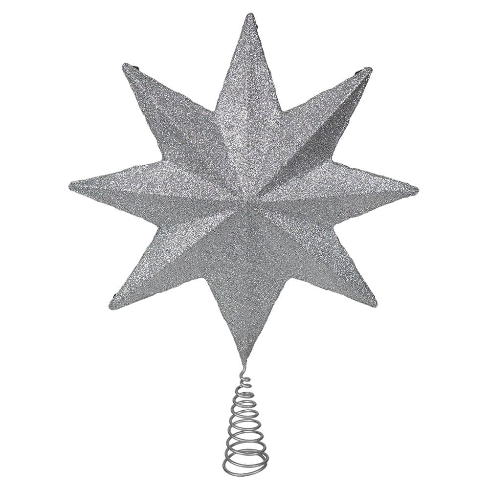 Embroidered Silver & Gold Star Tree Topper - Image 2