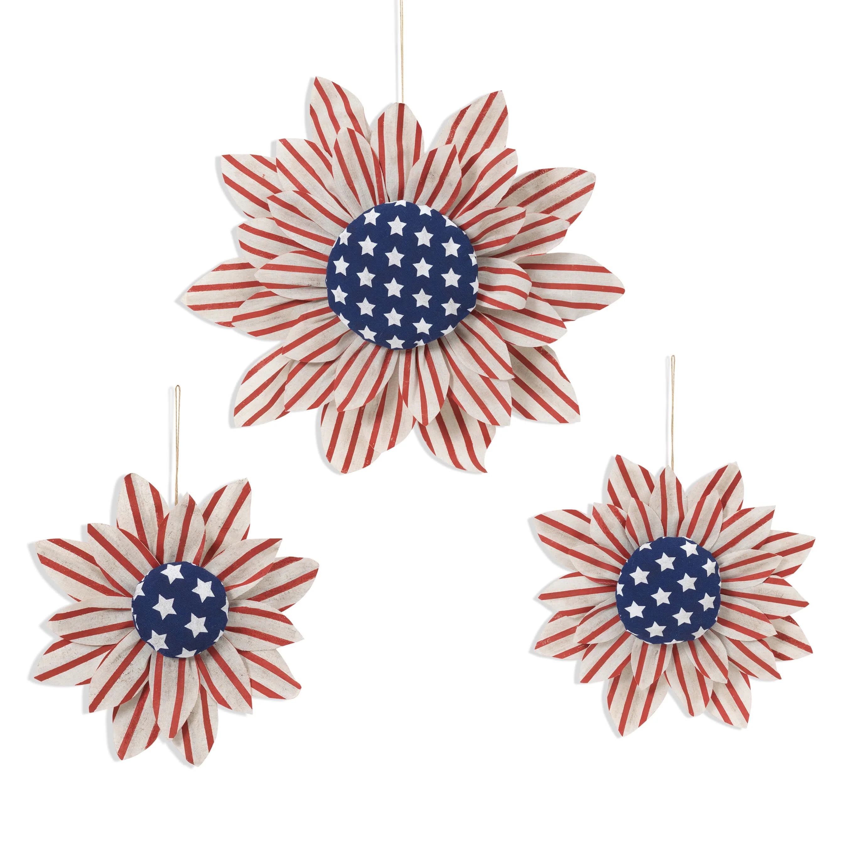Fabric Americana Sunflower Wall Hangings Set/3