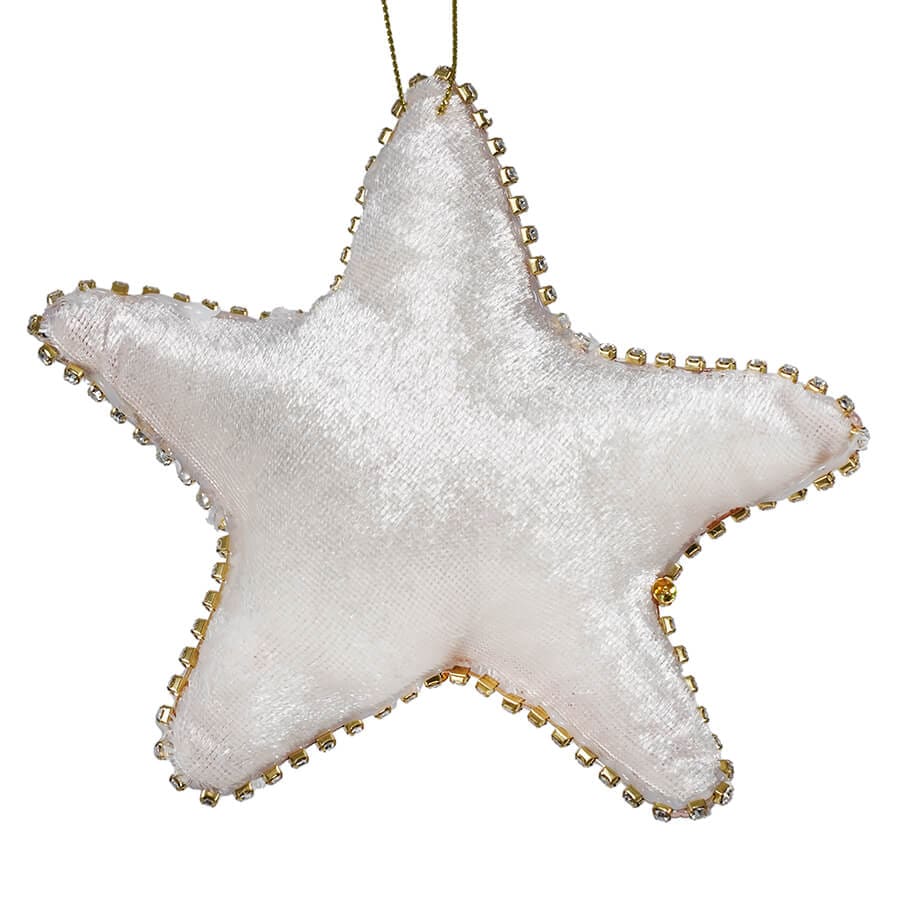 Fabric Beaded Pink & Gold Starfish - Image 2