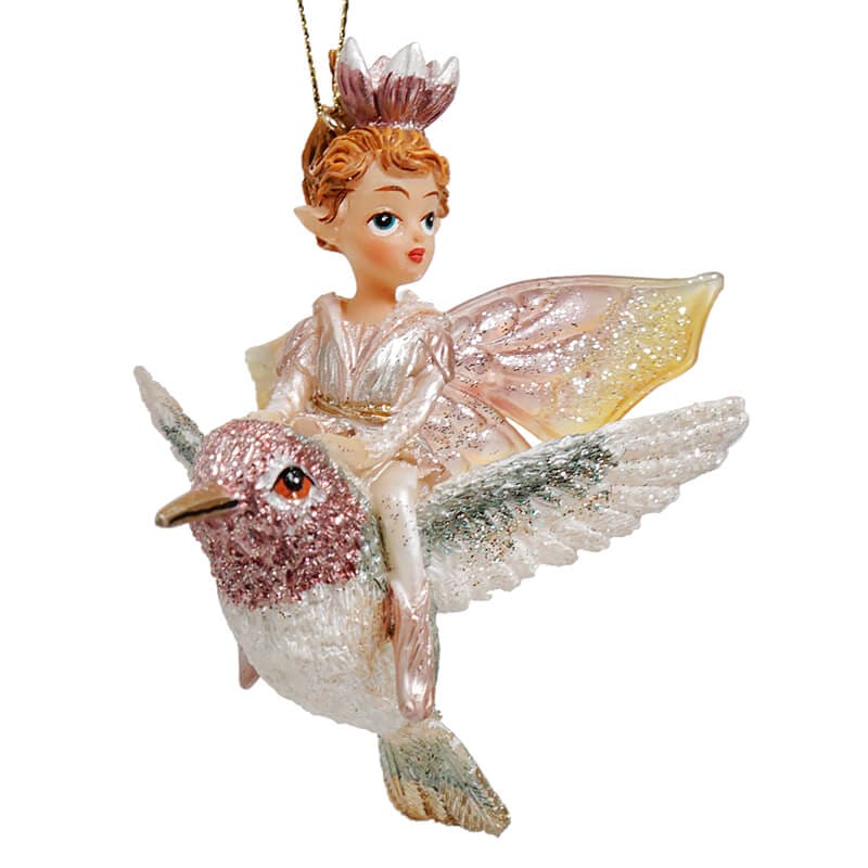 Fairy On Hummingbird Ornament - Image 2