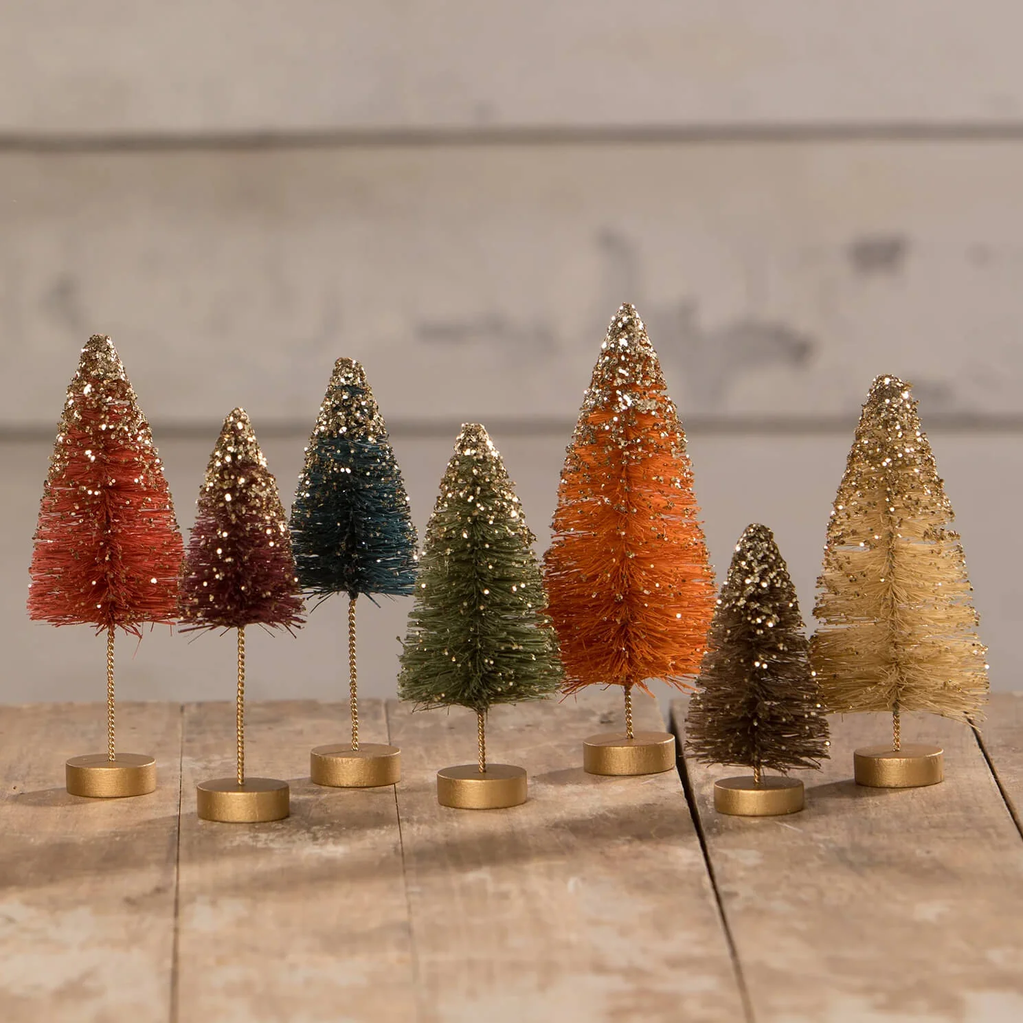 Fall Bottle Brush Trees Set/7 - Image 3