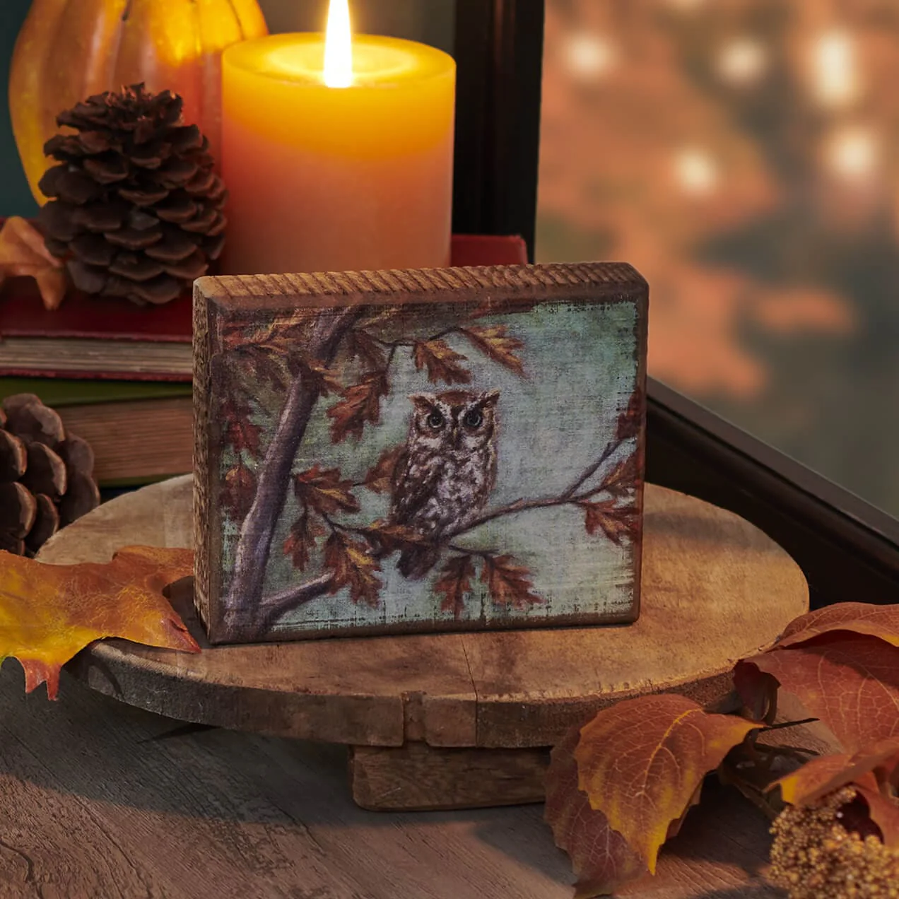 Fall Owl Block Sign - Image 3