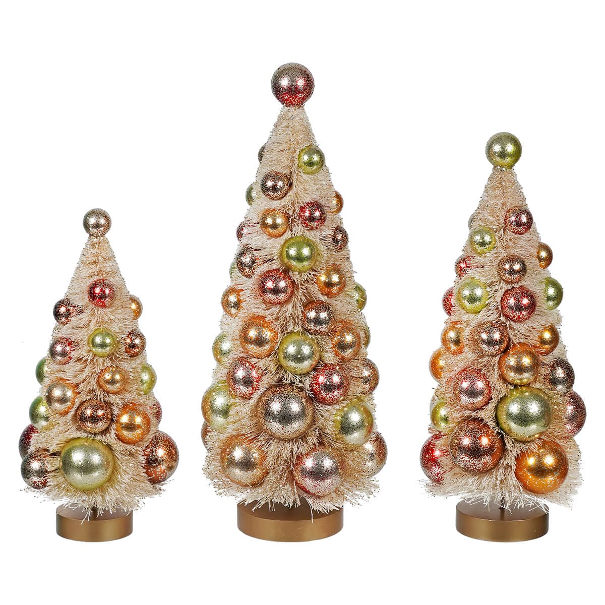 Fall Polka Dot Bottle Brush Trees Set/3 - Image 2