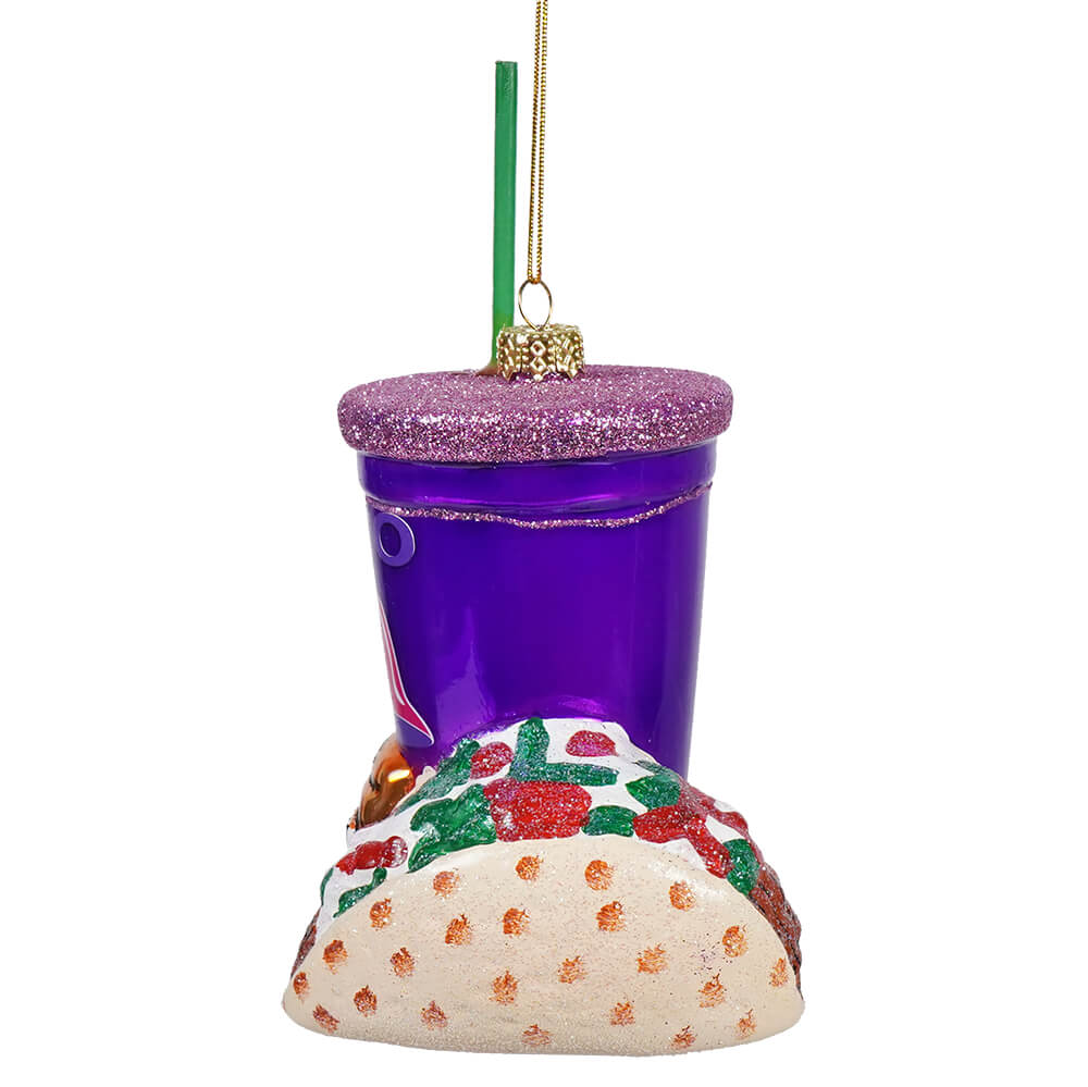 Fast Food Taco Glass Ornament - Image 2