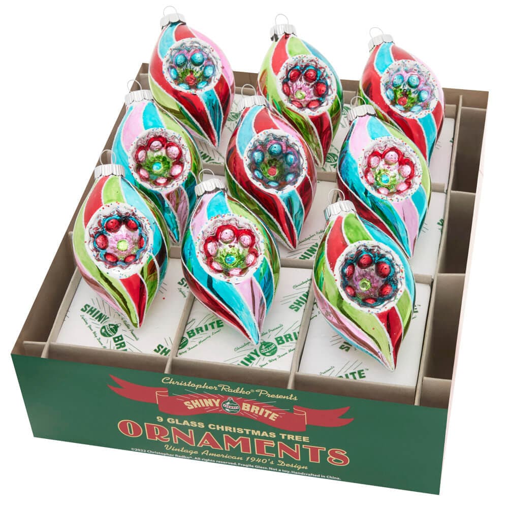 Festive Fete Reflector Tulip Ornaments Set/9