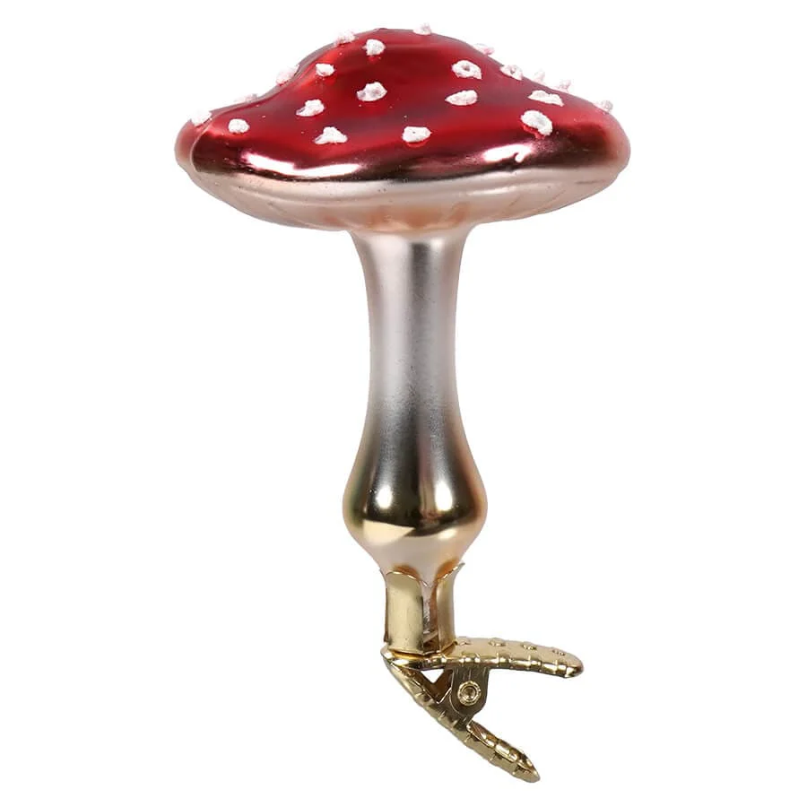 Flat Top Mushroom Clip-On Ornament