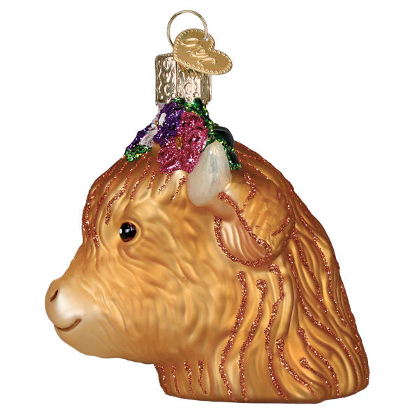 Floral Highland Cow Ornament - Image 2