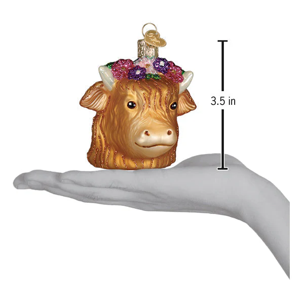 Floral Highland Cow Ornament - Image 4