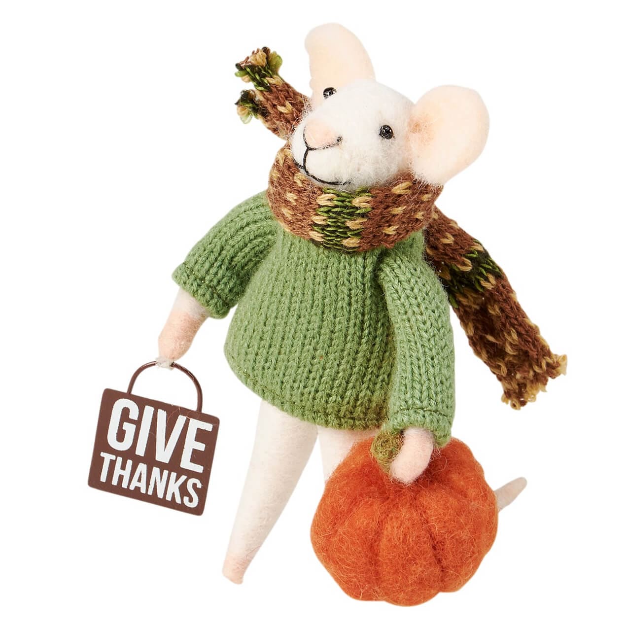 Give Thanks Mouse Critter Ornament