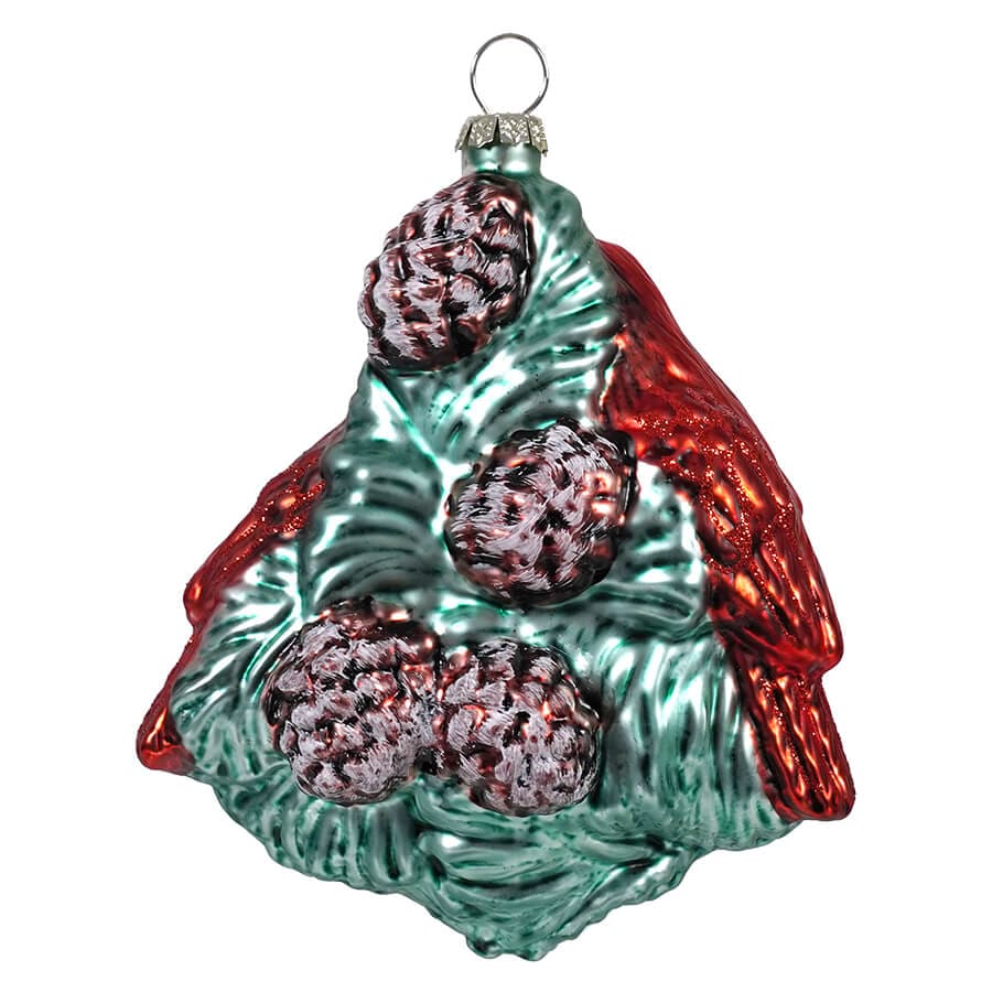 Glass Birds Snuggling On Pinecones Ornament - Image 2