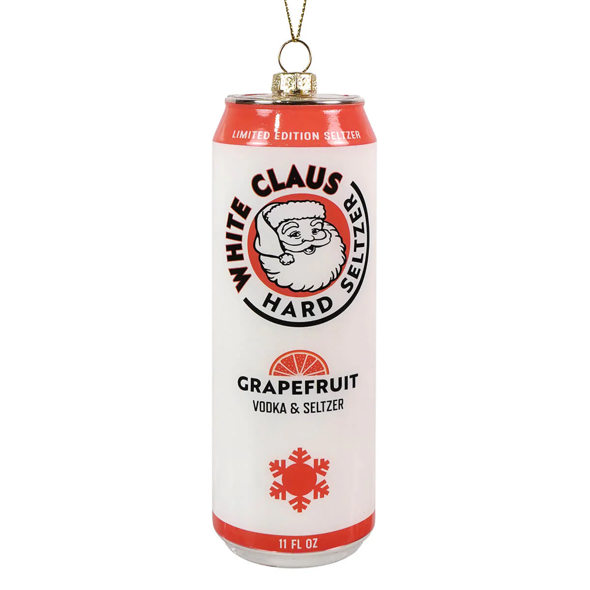 Glass "Grapefruit White Claus Hard Seltzer" Can Ornament
