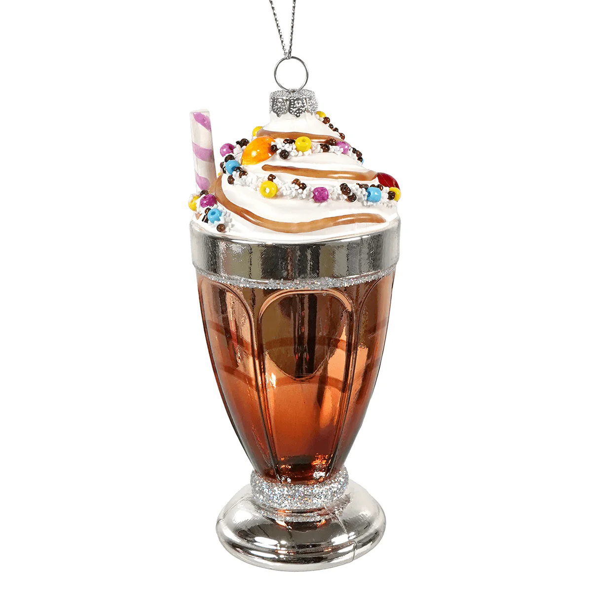 Glass Ice Cream Soda Float With Straw Ornament - Image 4