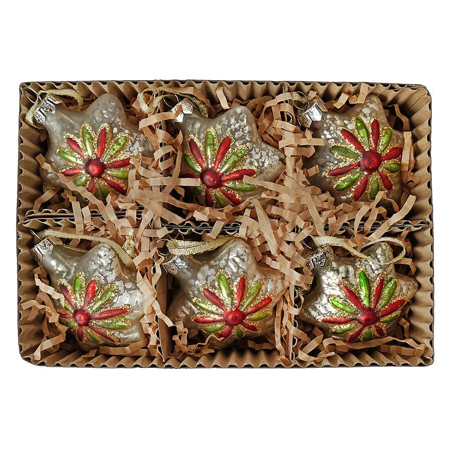 Glass Star Ornaments Boxed Set/6 - Image 2