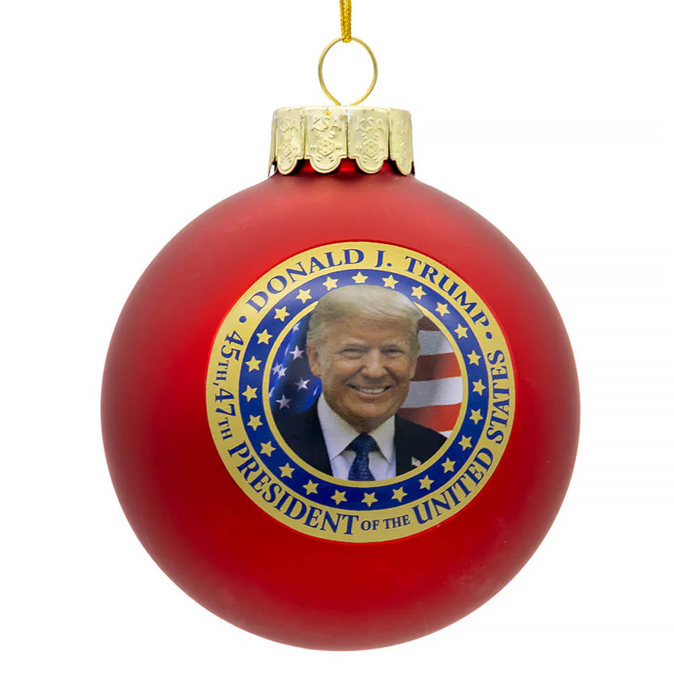 Glass Trump Ball Commemorative Ornament