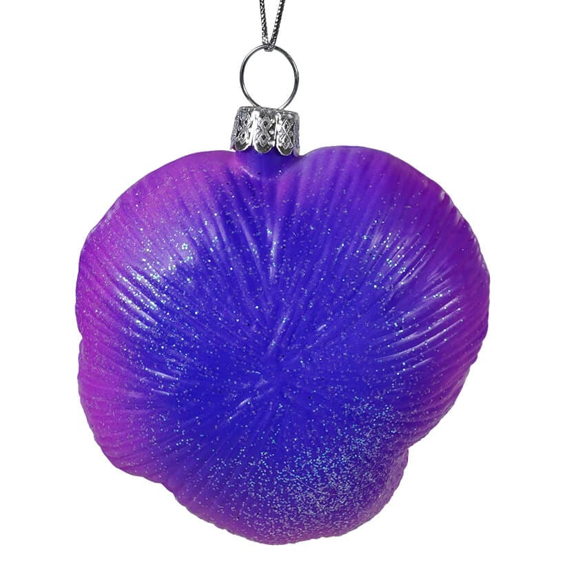 Glass Violet & Yellow Pansy Ornament - Image 2