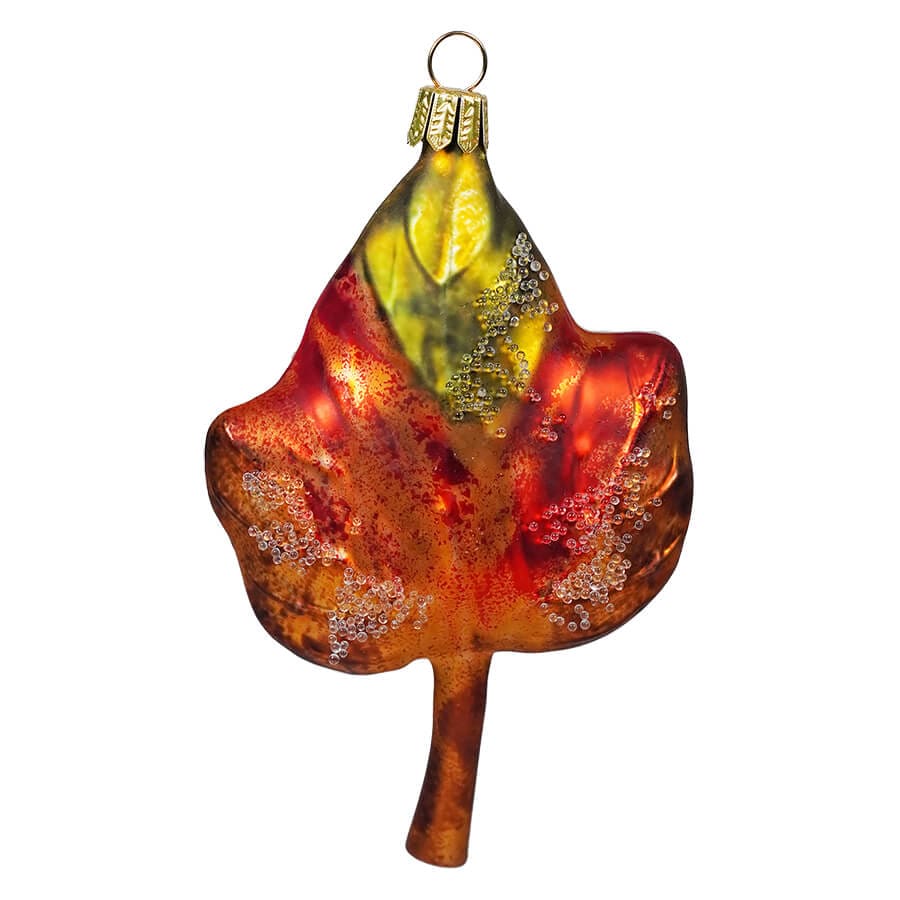 Glittered Autumn Colors Maple Leaf Ornament - Image 2