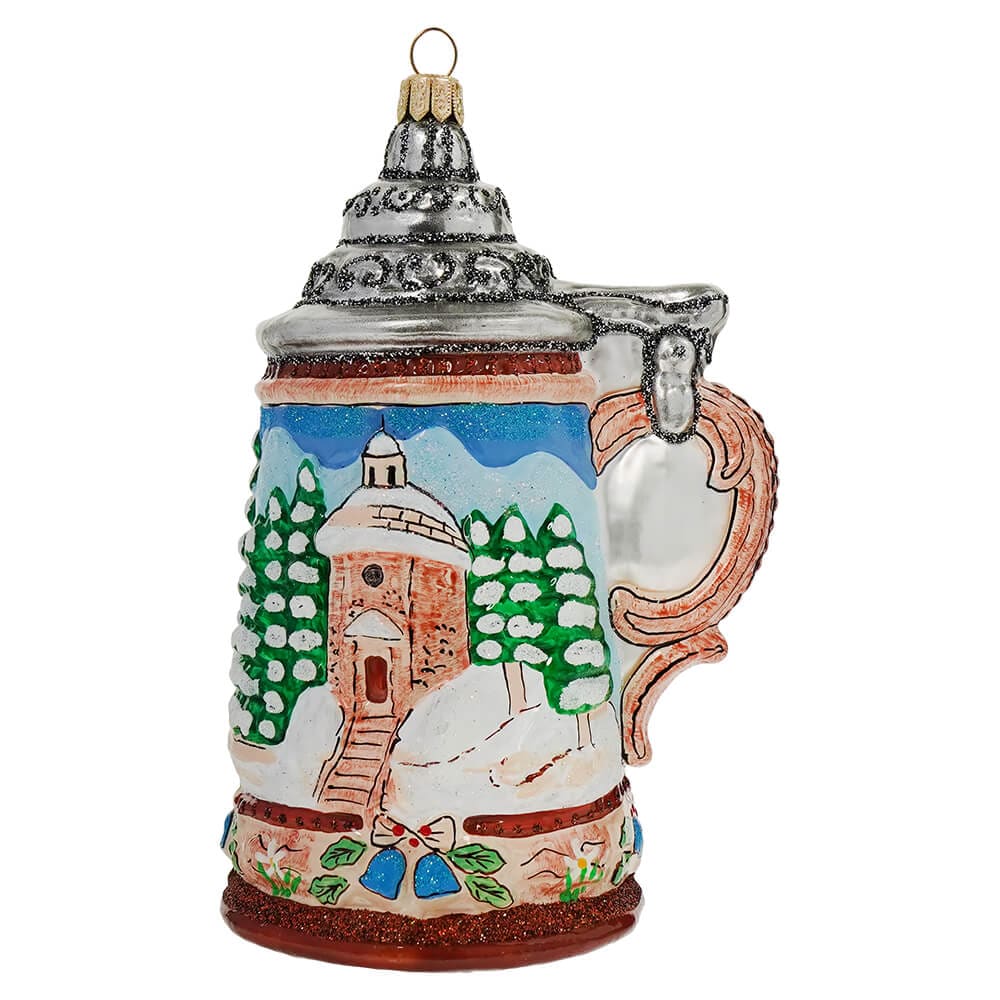 Glittered Santa Beer Stein Ornament - Image 3