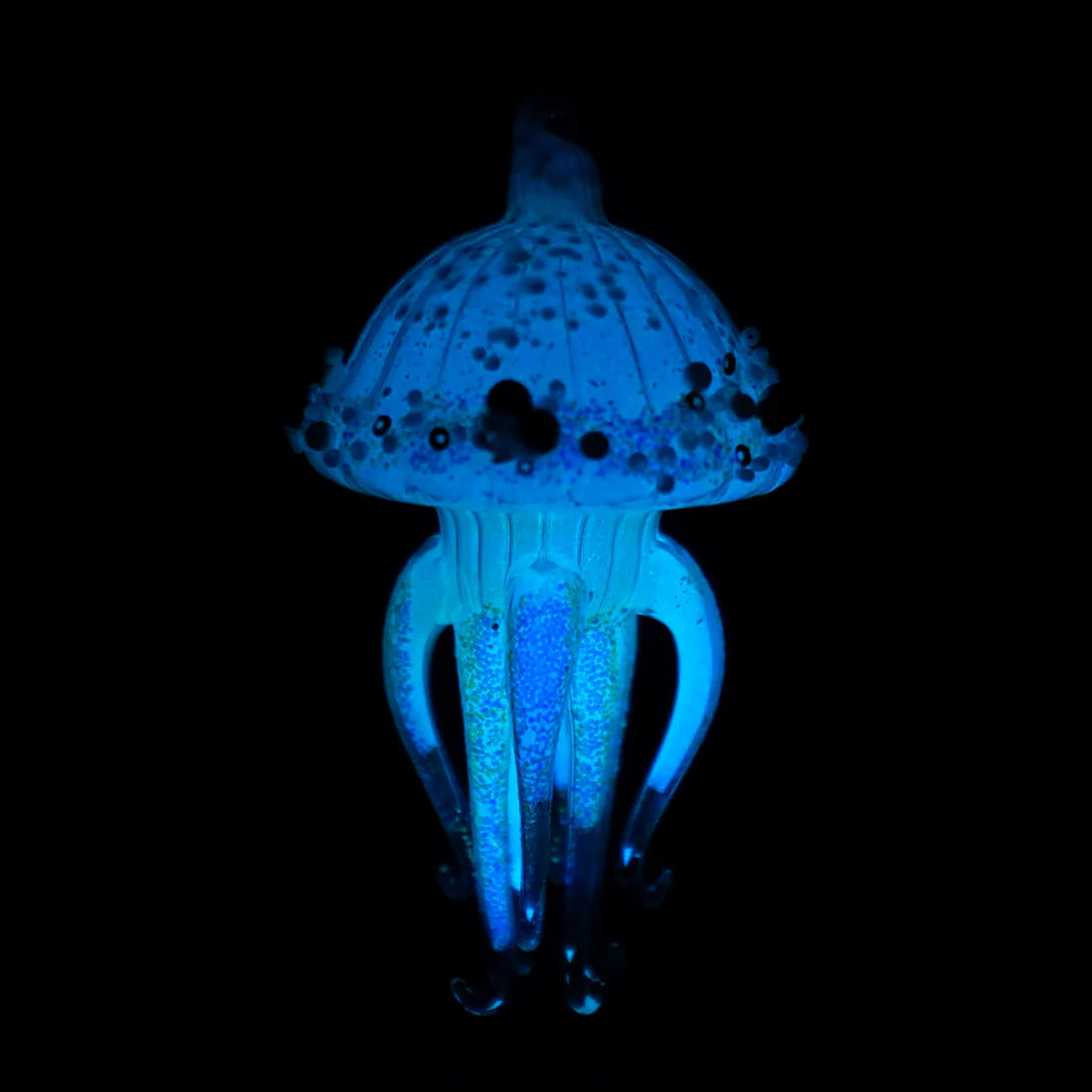 Glow In The Dark Glass Jellyfish Ornament - Image 2
