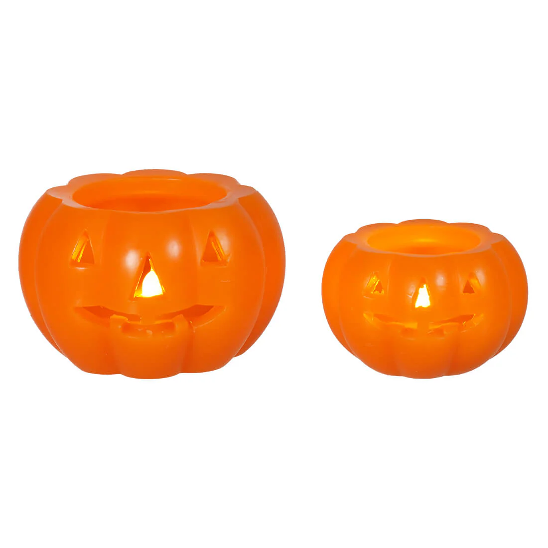 Glowing Orange Jack-O'-Lanterns Set/2
