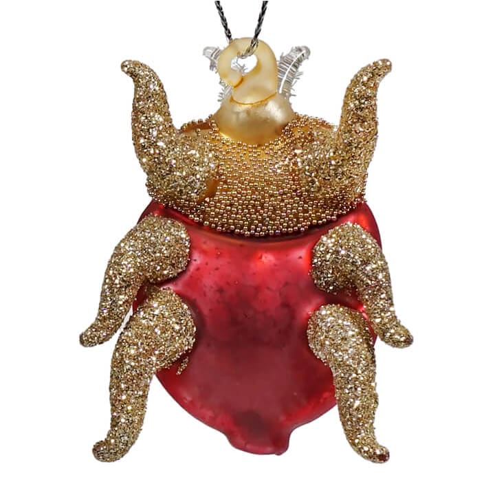 Gold & Burgundy Pastel Beetle Ornament - Image 2