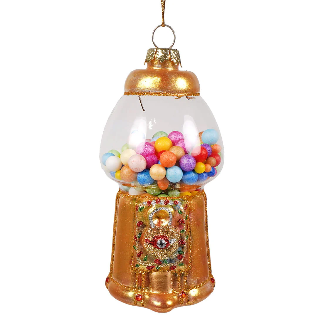 Gold Gilded Gumball Machine Ornament