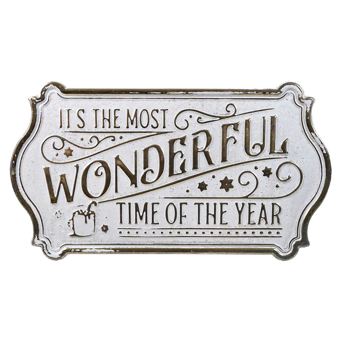 Gold & White Most Wonderful Time Of The Year Sign
