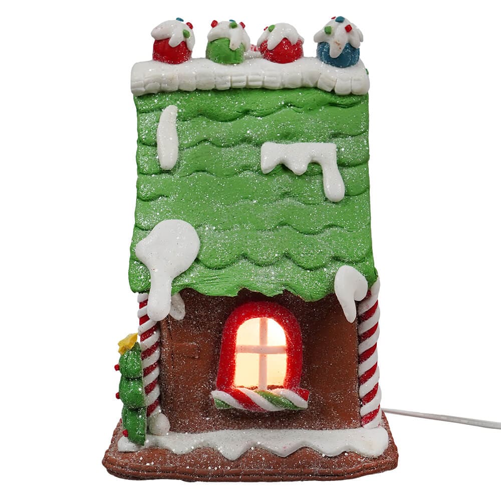 Green & Brown Lighted Gingerbread House With Gingerbread Man - Image 2