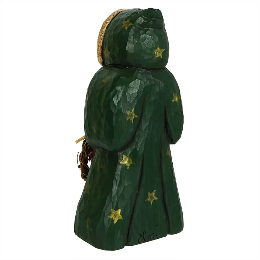 Green Santa With Grapevine Wreath - Image 2