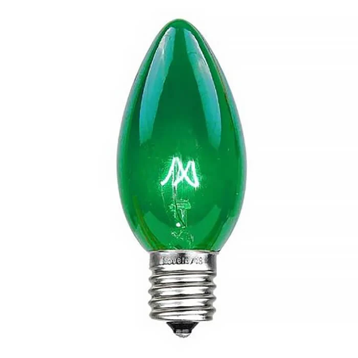 Green Transparent C7 5 Watt Bulb