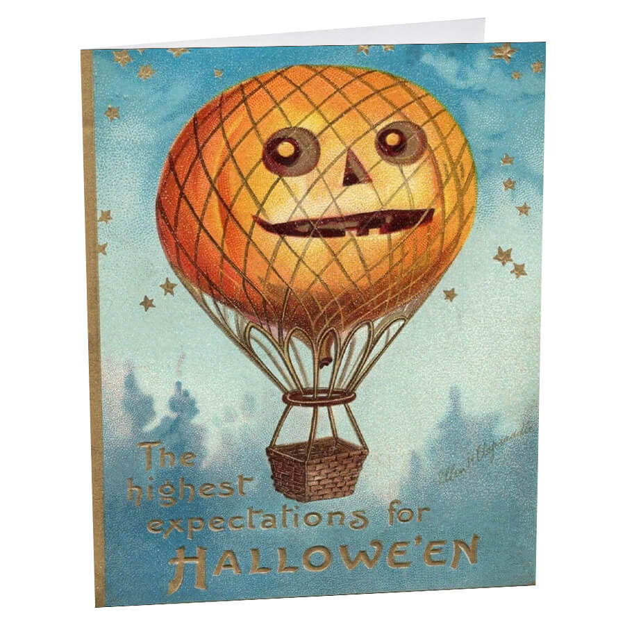 Halloween Air Balloon Greeting Card