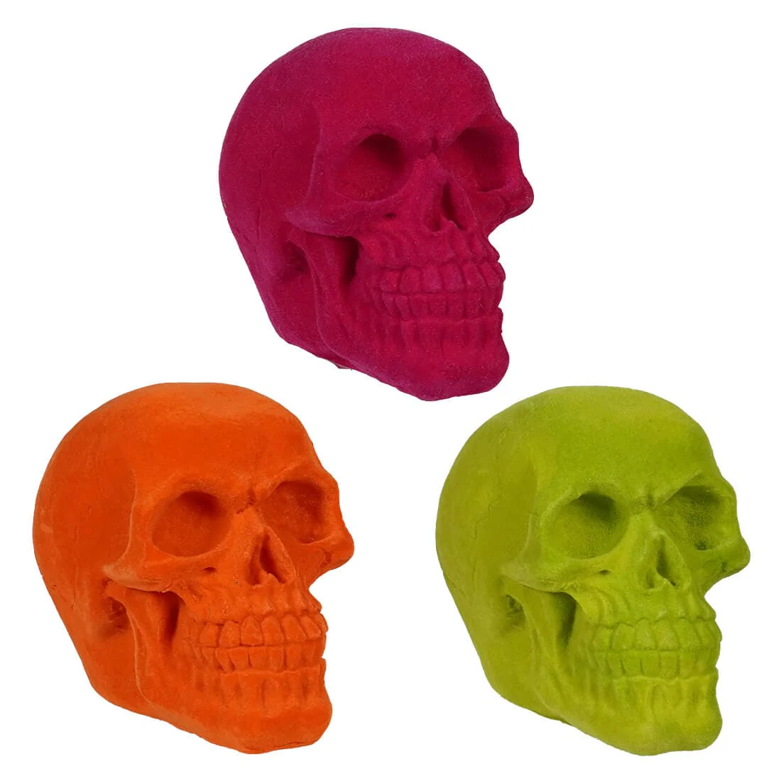 Halloween Neon Colored Skulls Set/3