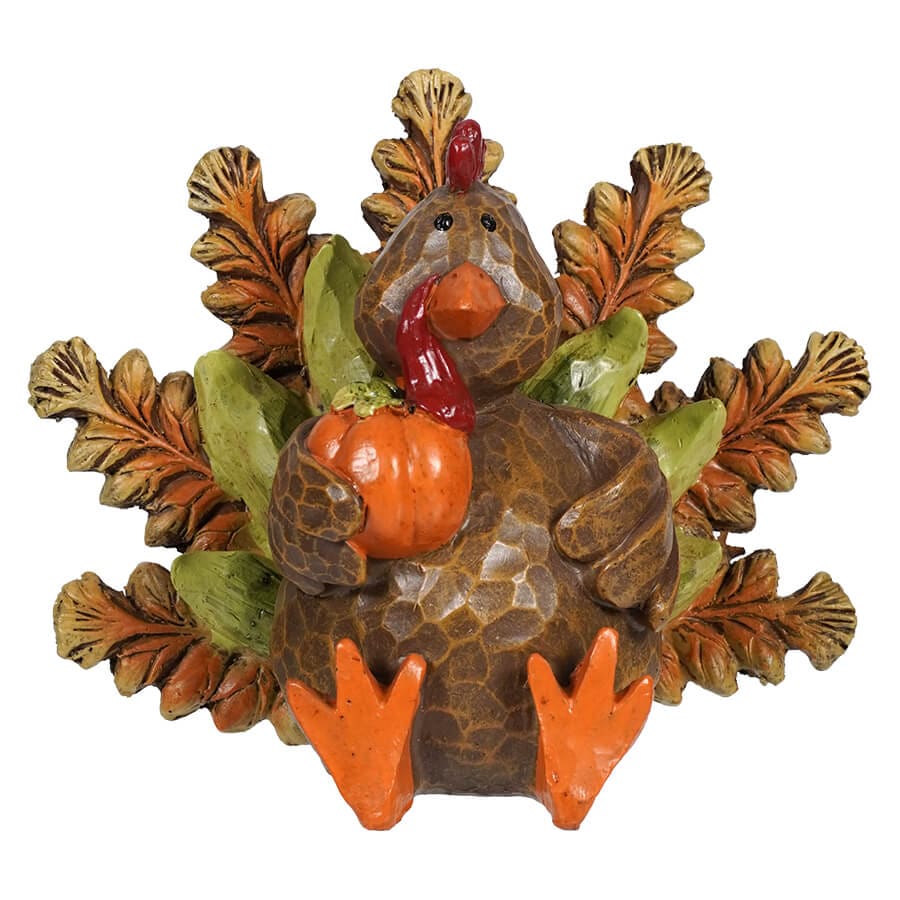 Harvest Turkey Holding Pumpkin