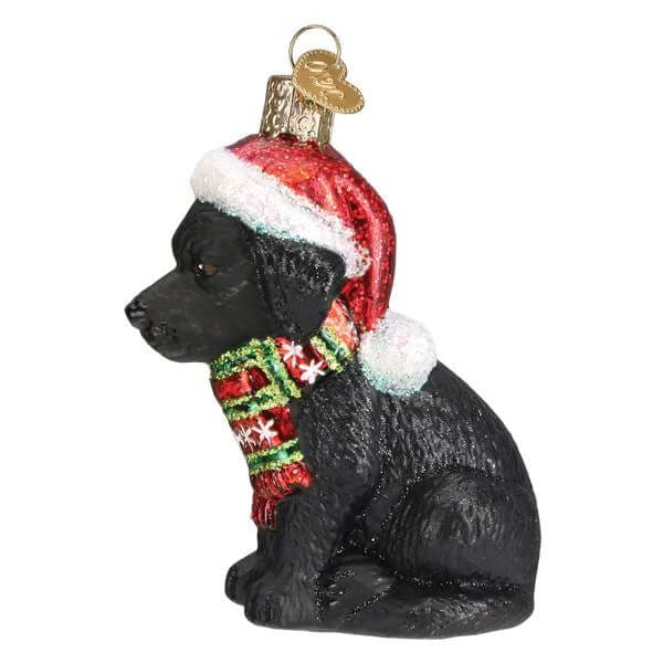 Holiday Black Labrador Puppy Ornament - Image 2