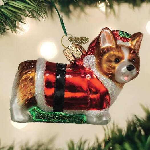 Holly Hat Corgi Puppy Ornament - Image 3