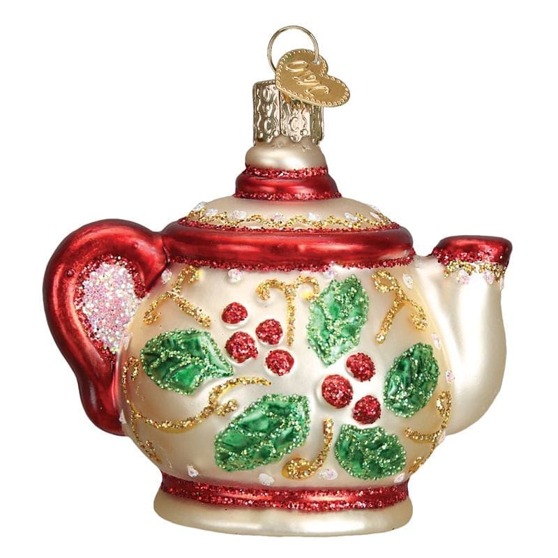 Holly Teapot Ornament - Image 3