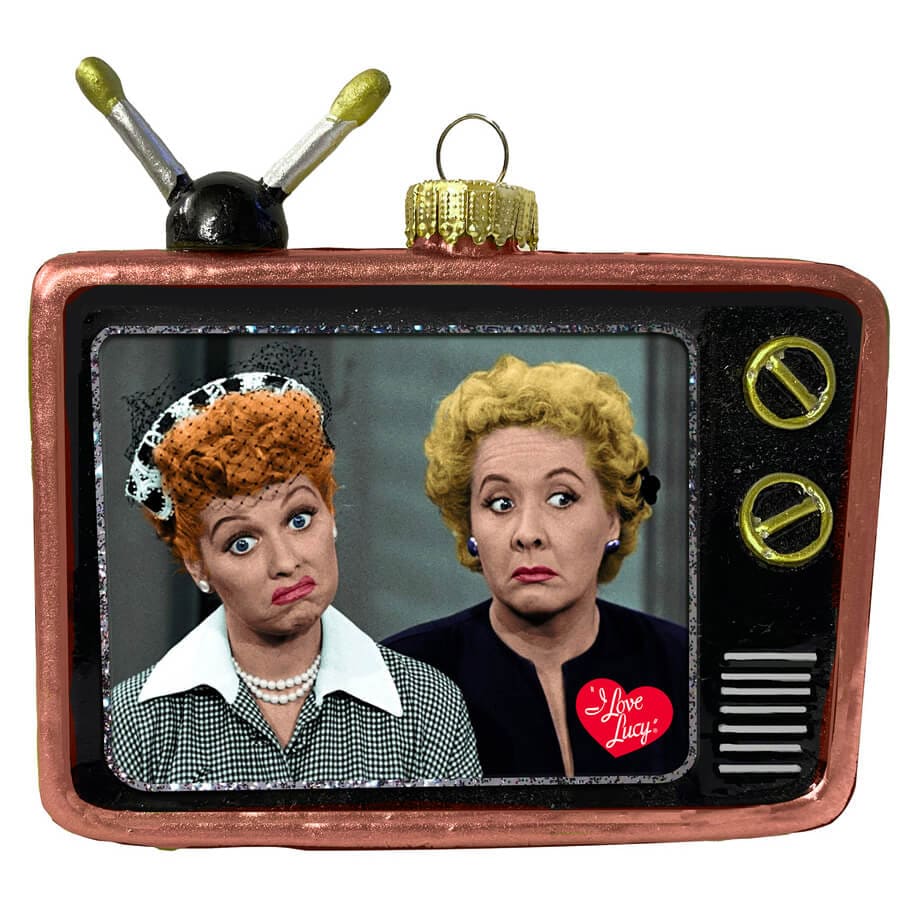 I Love Lucy® Lucy and Ethel Glass TV Ornament - Image 2