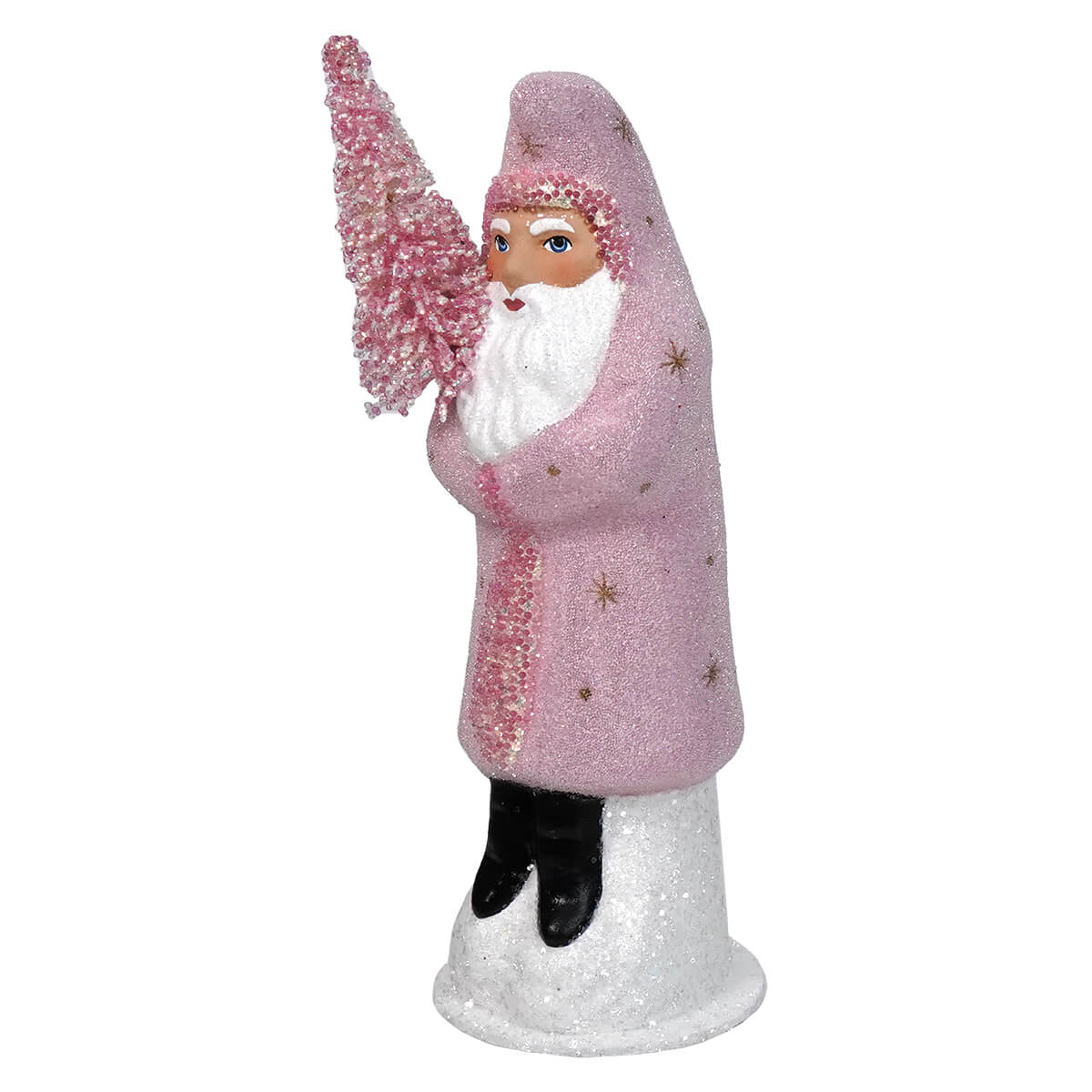 Ino Schaller Beaded Rose Santa With Gold Stars & Rose Tree - Image 2