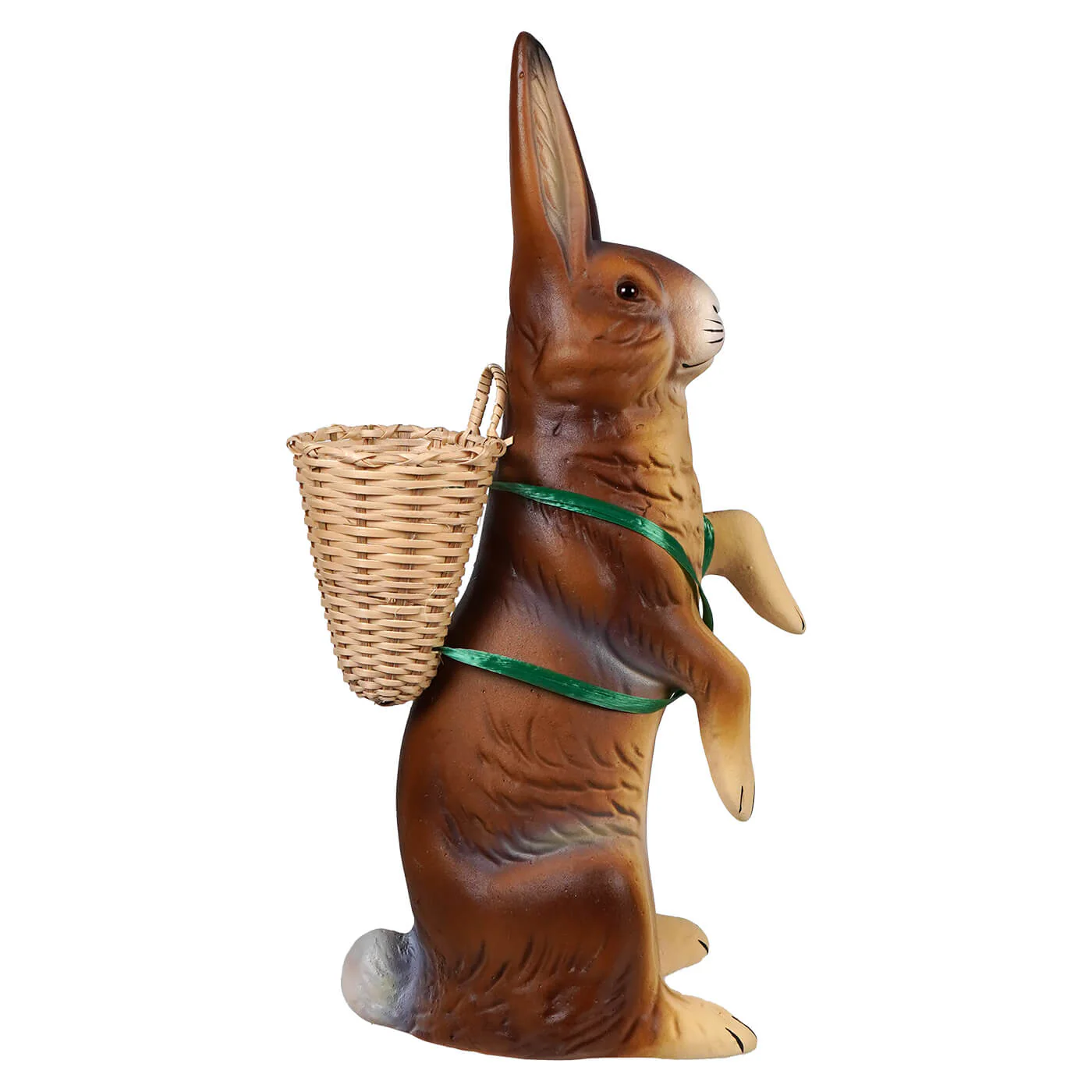 Ino Schaller Brown Standing Easter Bunny Carrying Wicker Basket - Image 2