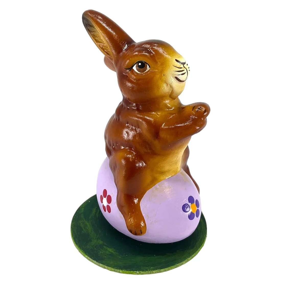 Ino Schaller Easter Bunny Rabbit On Purple Egg German Paper Mache - Image 4