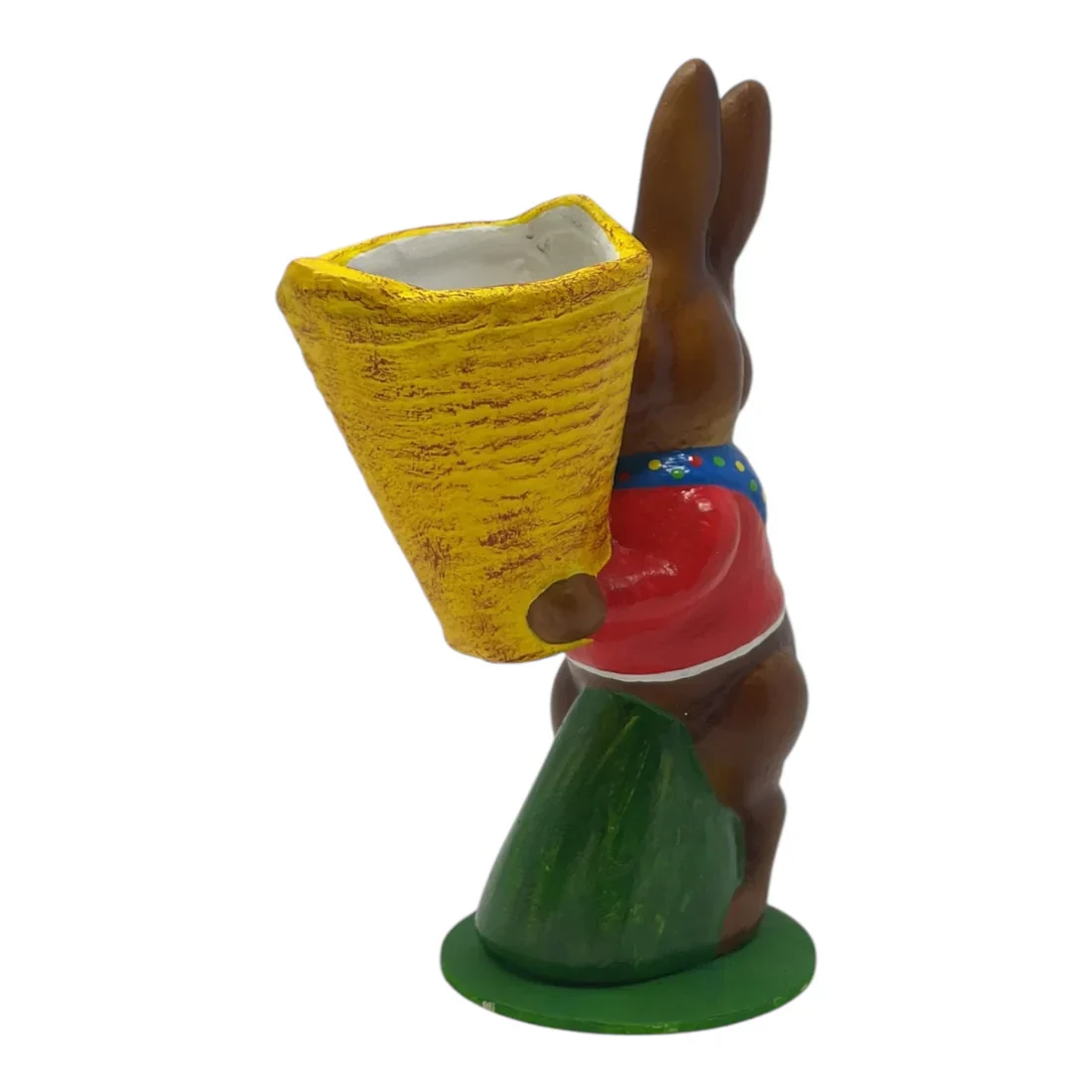 Ino Schaller Easter Bunny Rabbit With Yellow Basket German Paper Mache - Image 3