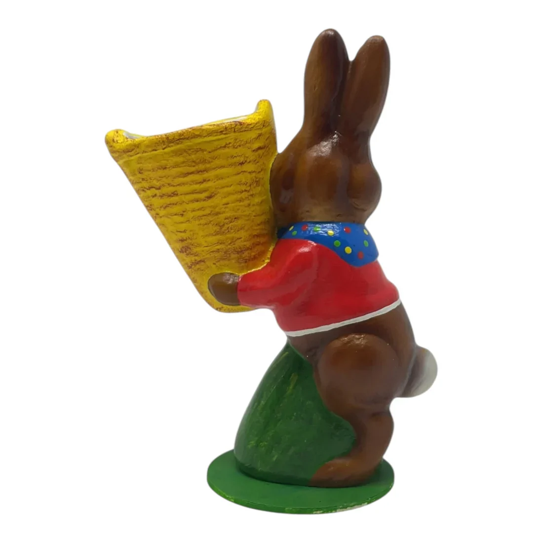 Ino Schaller Easter Bunny Rabbit With Yellow Basket German Paper Mache - Image 4