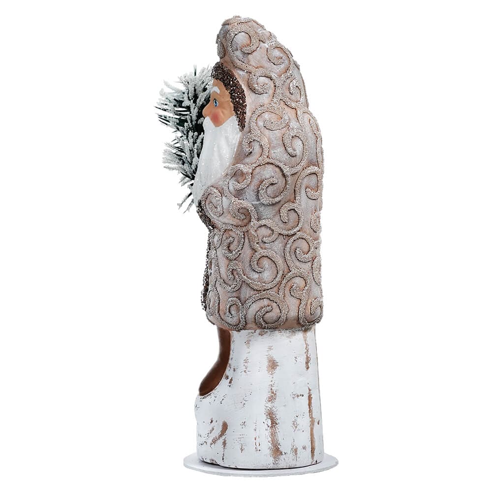 Ino Schaller Glittered Old Finish Santa Holding Beaded Tree - Image 2