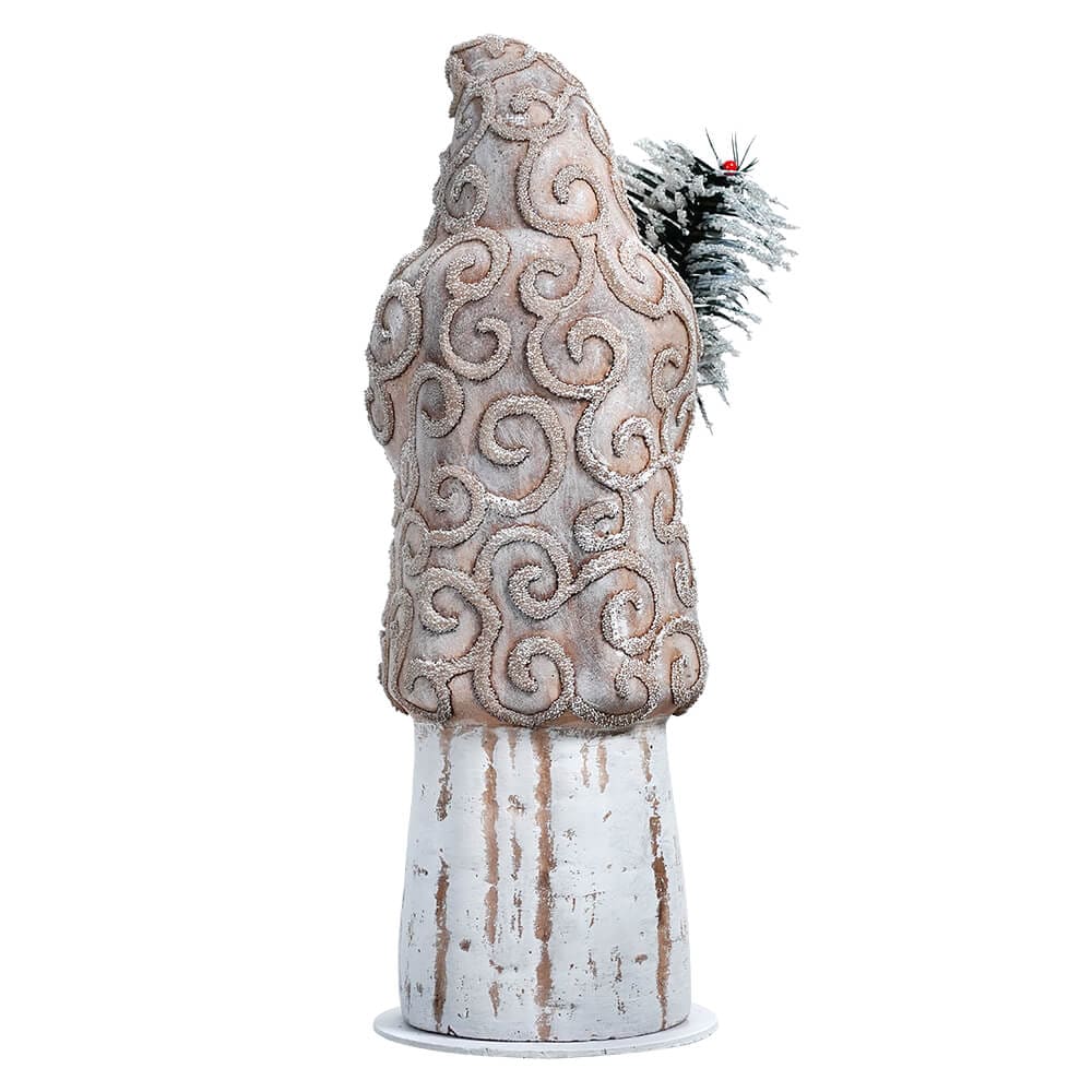 Ino Schaller Glittered Old Finish Santa Holding Beaded Tree - Image 3