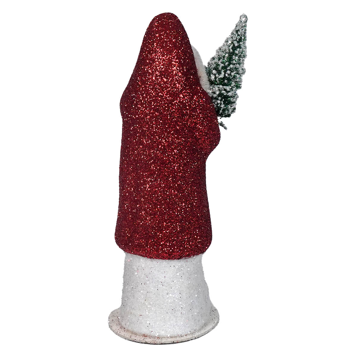 Ino Schaller Glittered Red Coat Santa Holding Frosted Tree - Image 3